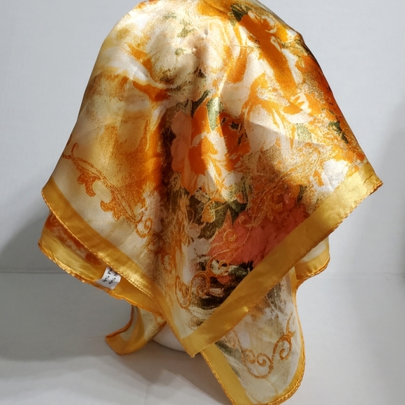 Vintage Scarf Square handkerchief Bandana Silk/Poly - Picture 3 of 5